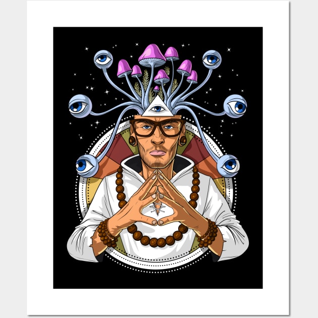 Psychedelic Psychonaut Shaman Wall Art by underheaven